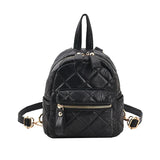 Mini Backpack Diamond Lattice Embroidered Thread Travel Schoolbag for Teen Girls