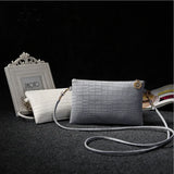 Vintage Leather Women Envelope Clutch Evening Bag