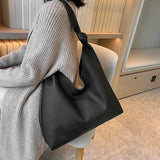 Stylish PU Leather Bucket Tote Shopping Bag High Capacity