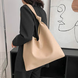 Stylish PU Leather Bucket Tote Shopping Bag High Capacity