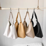 Stylish PU Leather Bucket Tote Shopping Bag High Capacity