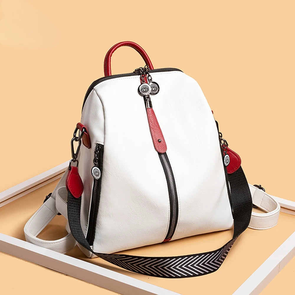 Stylish PU Leather Ladies Backpack Shoulder Bag