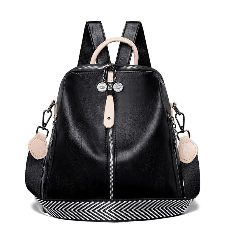 Stylish PU Leather Ladies Backpack Shoulder Bag