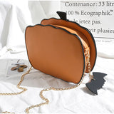 Small Shoulder Bag Women Crossbody Chain Pumpkin PU Leather Purse Halloween