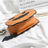 Small Shoulder Bag Women Crossbody Chain Pumpkin PU Leather Purse Halloween