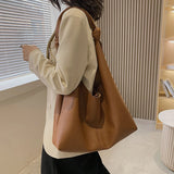 Fashionable Women Shoulder Bags Top PU Leather High Capacity Shopping