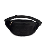 Rabbit Fur Fanny Pack Winter Bum Bag Plush Waist Bag
