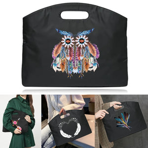 Feather Printed Briefcase Portable Document Bag A4 Laptop Totes Case