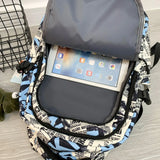 Female Cartoon Print Book Bag Women Leisure School Bag Girl Graffiti Laptop Back