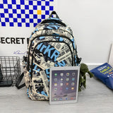 Female Cartoon Print Book Bag Women Leisure School Bag Girl Graffiti Laptop Back