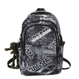 Female Cartoon Print Book Bag Women Leisure School Bag Girl Graffiti Laptop Back