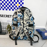 Female Cartoon Print Book Bag Women Leisure School Bag Girl Graffiti Laptop Back