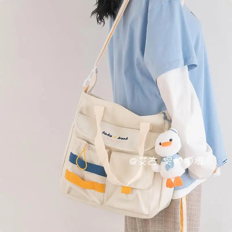 Female Casual Nylon Shoulder Bag Woman's Diagonal Straddle Totes