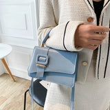 Female Handbags Buckle Crossbody Bag One Shoulder Small Square Bag
