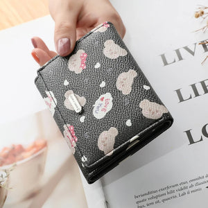 Cute Bear Cartoon Short Wallet for Students