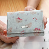 Cute Bear Cartoon Short Wallet for Students