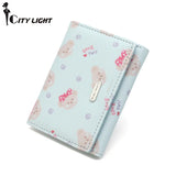 Cute Bear Cartoon Short Wallet for Students
