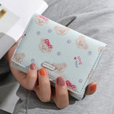 Cute Bear Cartoon Short Wallet for Students