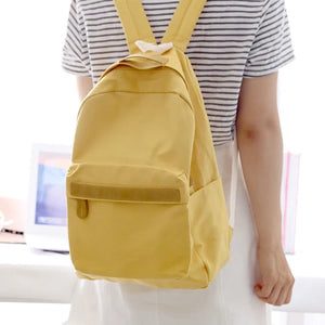 Female Small Fresh Canvas Backpack Women Solid School Backpacks Teens Schoolbag