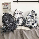 Nylon Men Women Student Laptop Backpack Travel Bag
