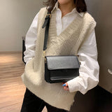 Flap Messenger Bag For Women Small Square Bag Crossbody Shoulder Bag