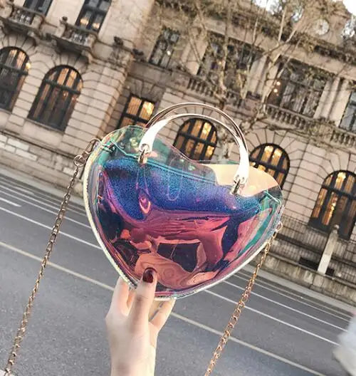 Flashy Laser Jelly Bag Mini Chain Beach Women's Bag
