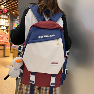 Waterproof Double Buckle Women Backpack Harajuku Shoulder Bag