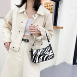 Flower Cow Print Underarm Bag For Women