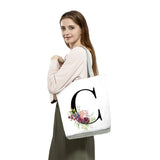 Flower Letter Shoulder Bag High Capacity Eco-Friendly Handbag