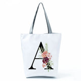 Flower Letter Shoulder Bag High Capacity Eco-Friendly Handbag