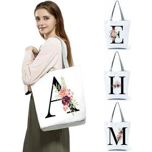 Flower Letter Shoulder Bag High Capacity Eco-Friendly Handbag