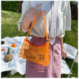 Fluorescent Transparent Jelly Handbag Candy Shoulder Bag