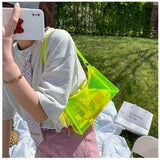 Fluorescent Transparent Jelly Handbag Candy Shoulder Bag