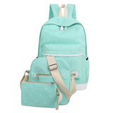Fresh Canvas Women Backpack Big Girl Student Book Bag With Purse