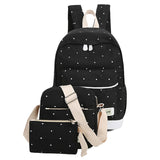 Fresh Canvas Women Backpack Big Girl Student Book Bag With Purse