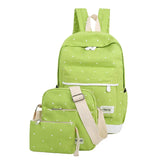 Fresh Canvas Women Backpack Big Girl Student Book Bag With Purse