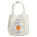 Orange Canvas Shoulder Bag Japanese Style Portable Shopping Bag