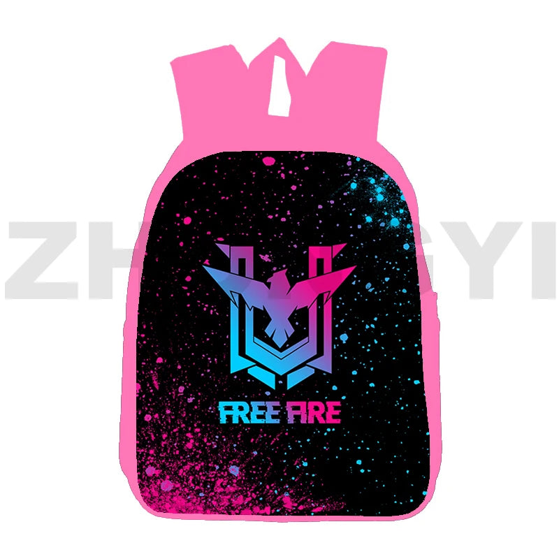 3D Print Fire Garena Backpack 12/16 Inch School Bag