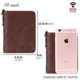 Cowhide Leather Mens Thin Wallet Short Coins Purse Small Vintage Wallet