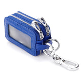 Crocodile Pattern Car Key Holder Square Cowhide Key Case with Window