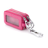 Crocodile Pattern Car Key Holder Square Cowhide Key Case with Window