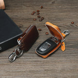 Leather Key Holder Women Female Key Organizer Housekeeper Wallet