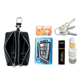 Men Key Wallet Car Key Bag Double Zipper Organizer