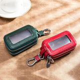 Litchi Pattern Double Zipper Keys Organizer Small Wallets