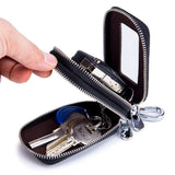 Litchi Pattern Double Zipper Keys Organizer Small Wallets
