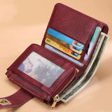 RFID Wallets for Women Vintage Thin Short Leather Wallet