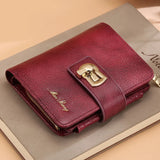 RFID Wallets for Women Vintage Thin Short Leather Wallet