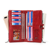 Retro RFID Leather Wallet Multifunctional Clutch