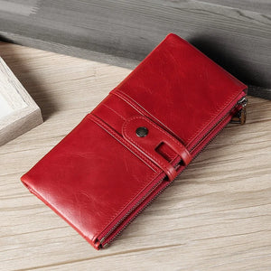 Retro RFID Leather Wallet Multifunctional Clutch