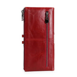 Retro RFID Leather Wallet Multifunctional Clutch